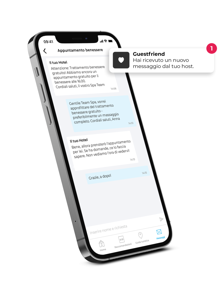 Funzione chat Guida digitale per gli ospiti
